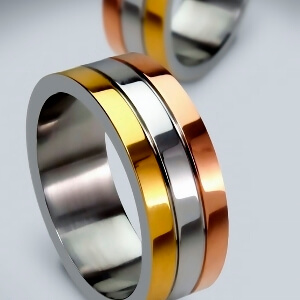 two rings made of yellow gold, white gold, and rose gold Yellow Gold Watches for Ladies